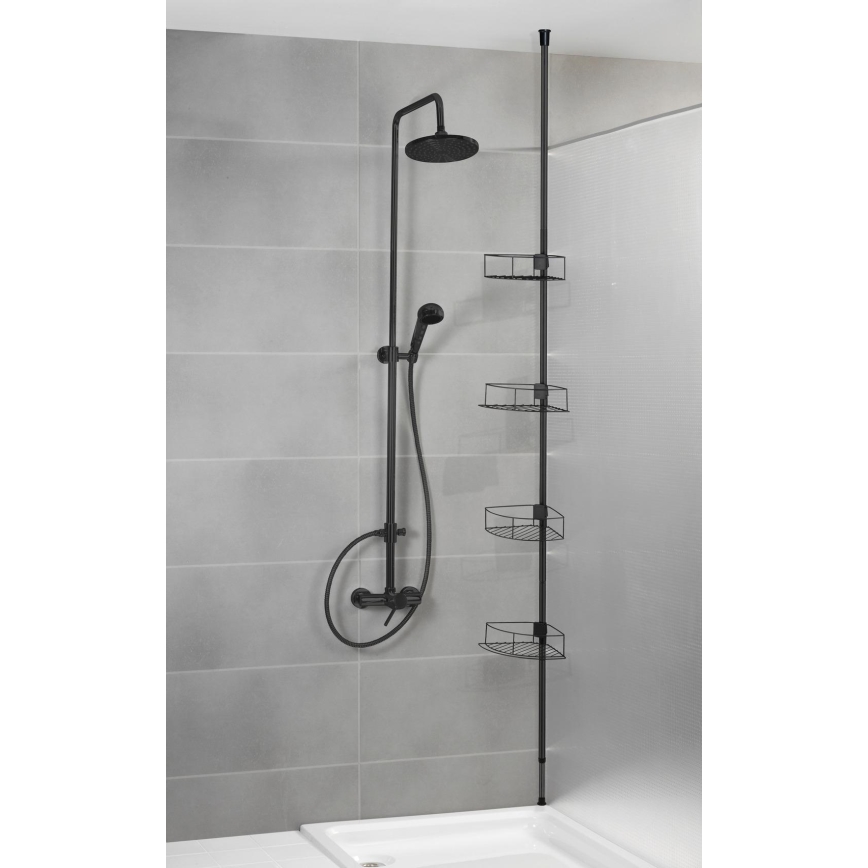 WENKO 24568100-Γωνιακό ράφι DOLCEDO 31x230 cm ανοξείδωτο/μαύρο