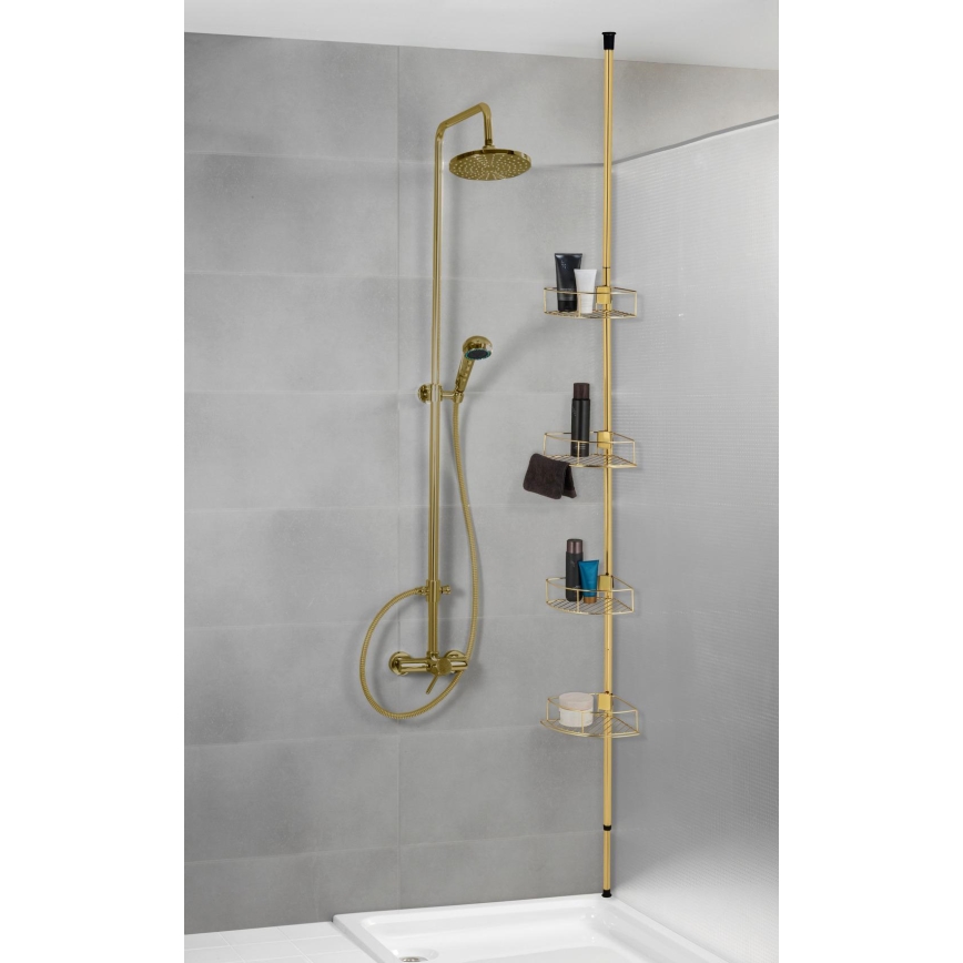 WENKO 24569100-Γωνιακό ράφι DOLCEDO 31x275 cm χρυσό