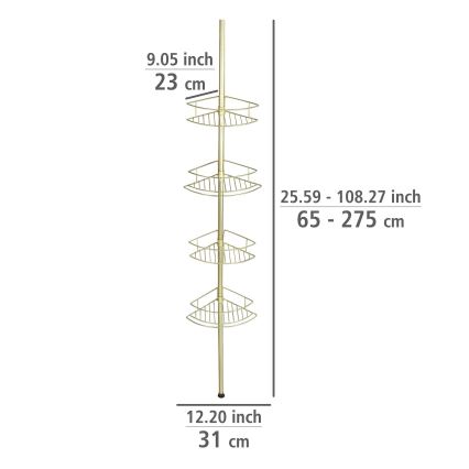 WENKO 24569100-Γωνιακό ράφι DOLCEDO 31x275 cm χρυσό