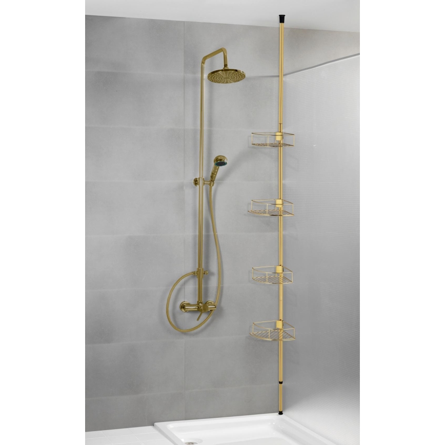 WENKO 24569100-Γωνιακό ράφι DOLCEDO 31x275 cm χρυσό