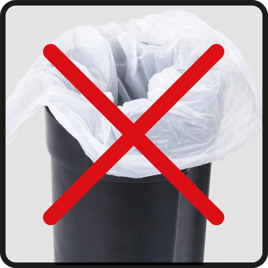 WENKO 24678100 - Κάδος LEMAN 21x24 cm λευκό/μαύρο