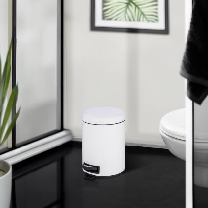 WENKO 24678100 - Κάδος LEMAN 21x24 cm λευκό/μαύρο