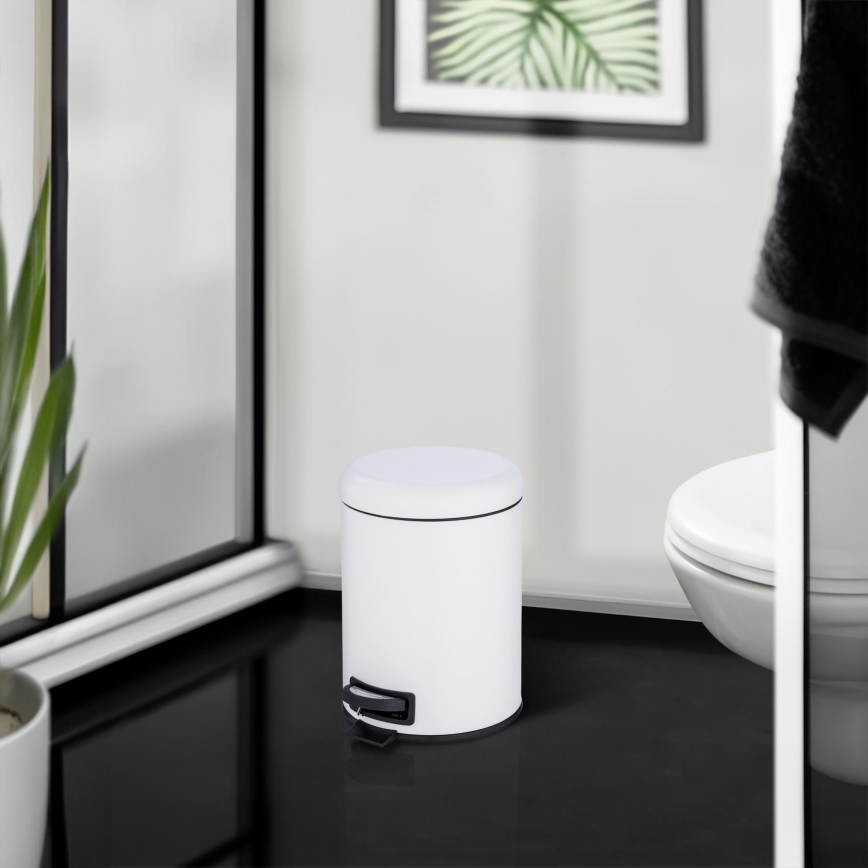 WENKO 24678100 - Κάδος LEMAN 21x24 cm λευκό/μαύρο