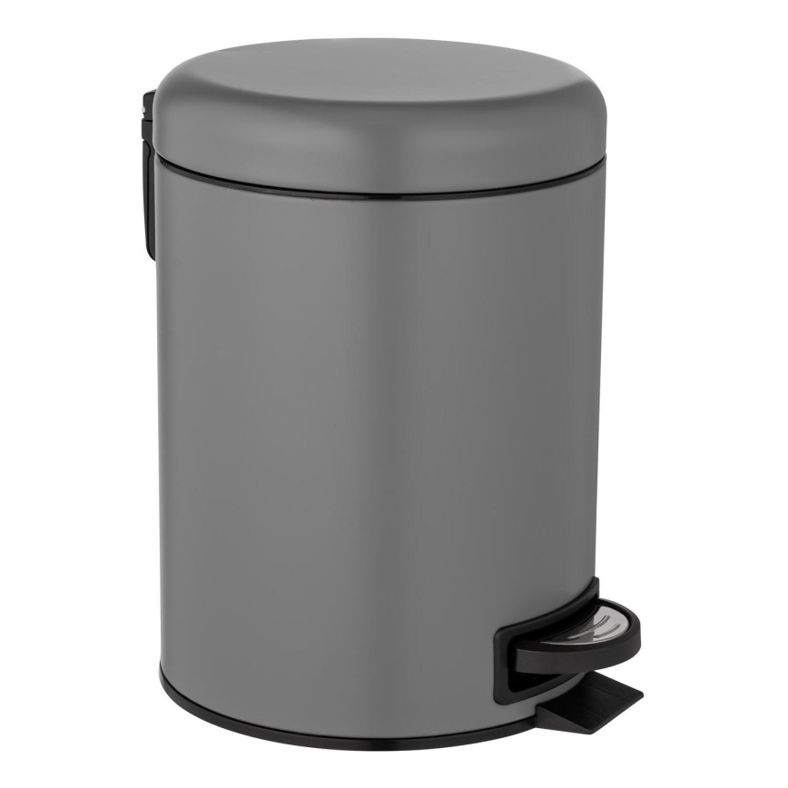 WENKO 24682100 - Κάδος LEMAN 21x24 cm γκρι/μαύρο