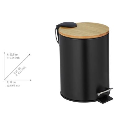 WENKO 24696100 - Καλάθι TORTONA 17x21 cm μαύρο/καφέ