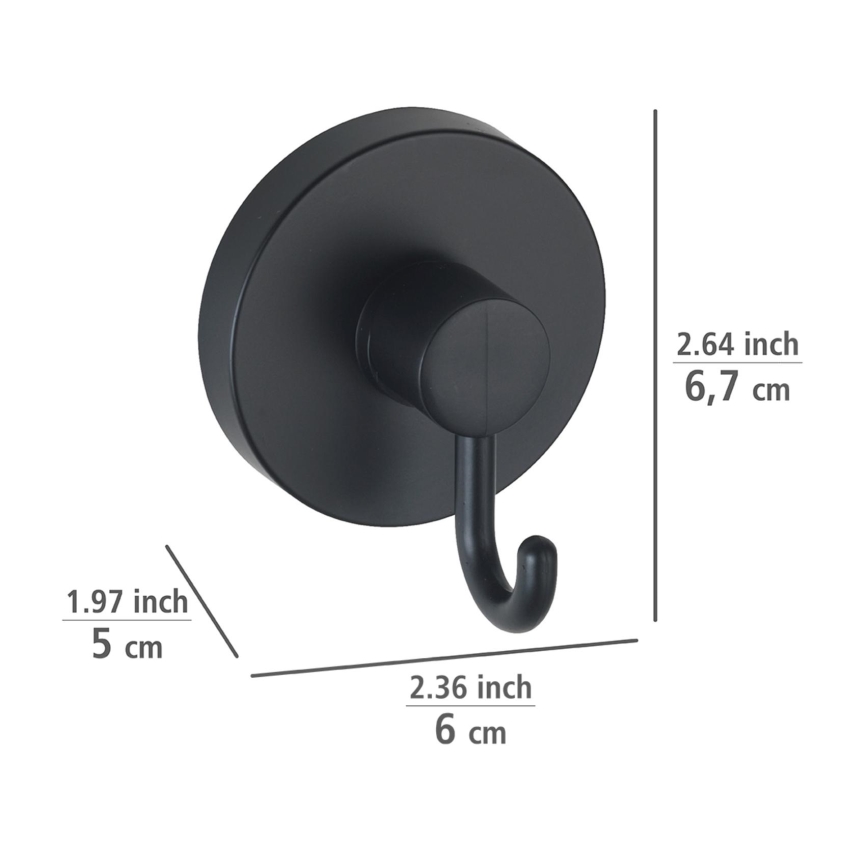 WENKO 24730100-Γάντζος VACUUM-LOC στρογγυλός 6x6,7 cm μαύρος