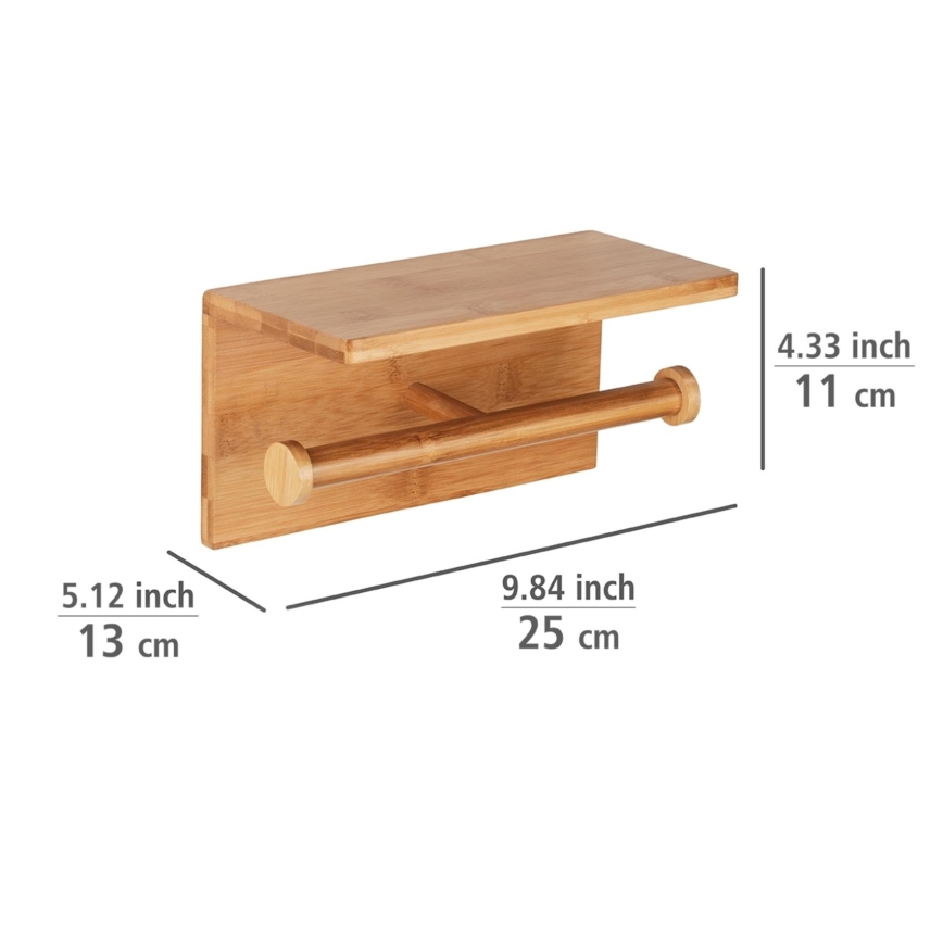 WENKO 24745100 - Βάση για χαρτί υγείας BAMBUSA 25 x 13 εκ. καφέ
