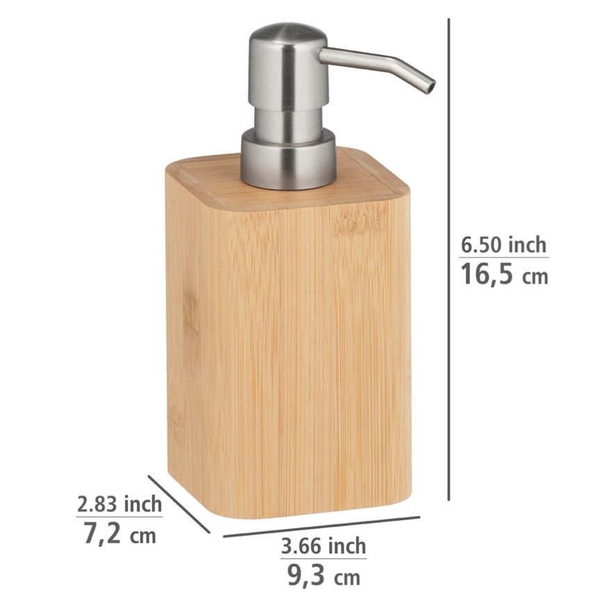 WENKO 24747100 - Δοσομετρητής υγρού σαπουνιού BAMBUSA 9,3x16,5 cm καφέ
