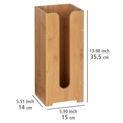 WENKO 24749100 - Βάση για χαρτί υγείας BAMBUSA 15x35,5 cm καφέ