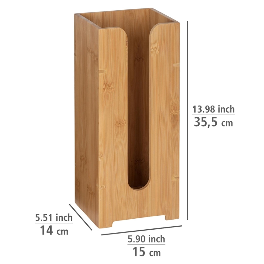 WENKO 24749100 - Βάση για χαρτί υγείας BAMBUSA 15x35,5 cm καφέ