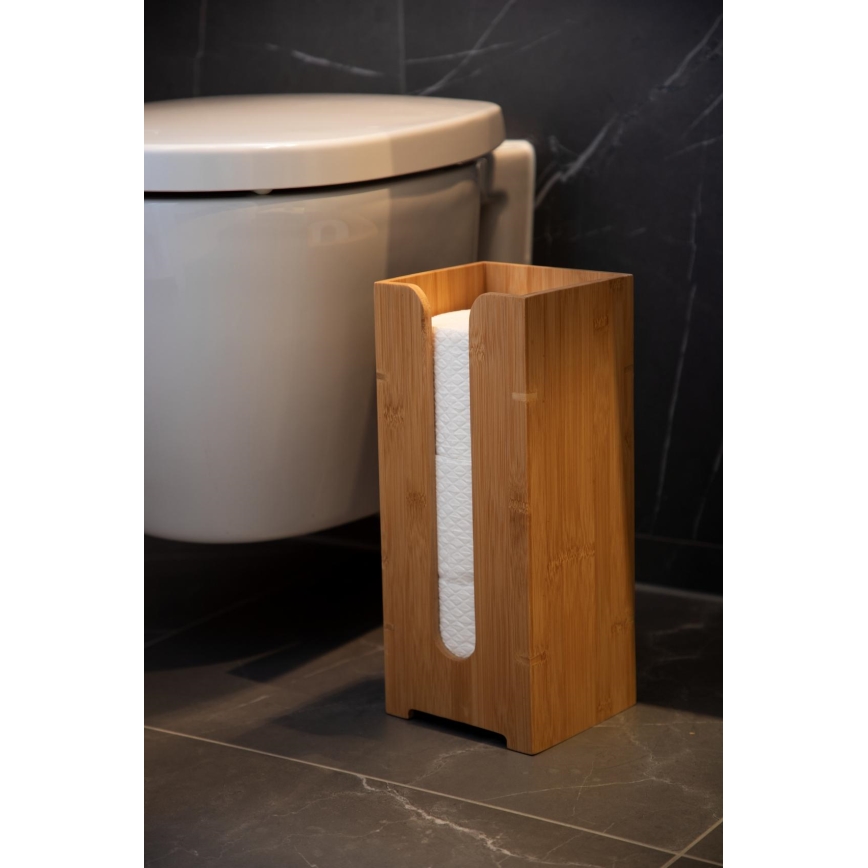 WENKO 24749100 - Βάση για χαρτί υγείας BAMBUSA 15x35,5 cm καφέ