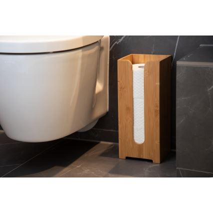 WENKO 24749100 - Βάση για χαρτί υγείας BAMBUSA 15x35,5 cm καφέ