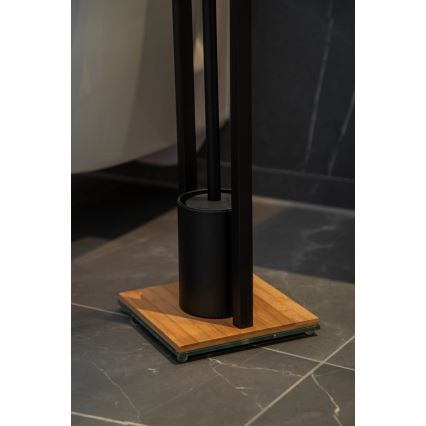 WENKO 24751100 - Σετ WC BAMBUSA 18x72,5 cm μαύρο/καφέ