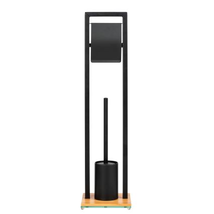 WENKO 24751100 - Σετ WC BAMBUSA 18x72,5 cm μαύρο/καφέ