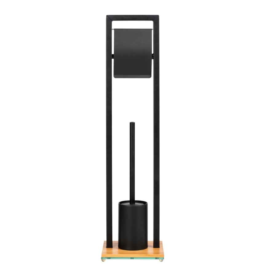 WENKO 24751100 - Σετ WC BAMBUSA 18x72,5 cm μαύρο/καφέ