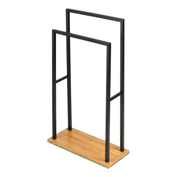 WENKO 24752100 - Βάση για πετσέτες BAMBUSA 46x80 cm μαύρο/καφέ