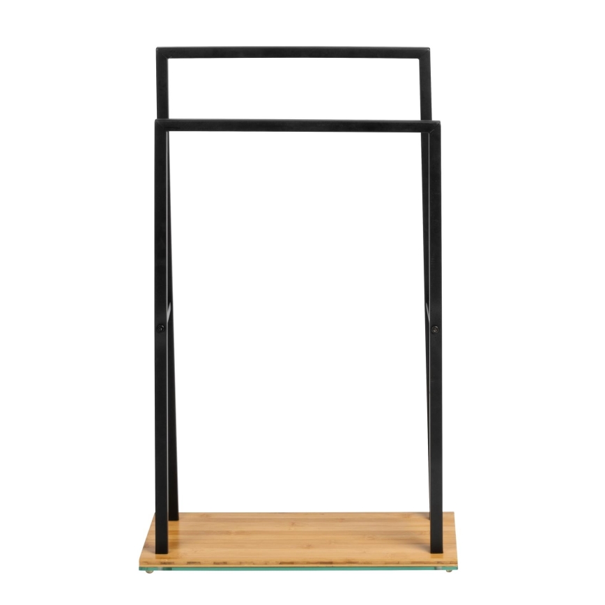 WENKO 24752100 - Βάση για πετσέτες BAMBUSA 46x80 cm μαύρο/καφέ
