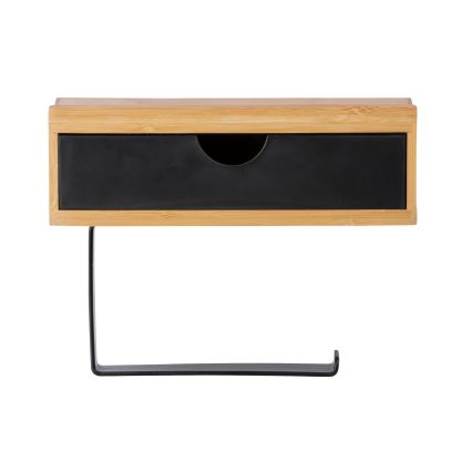WENKO 24754100 - Θήκη για χαρτί υγείας BAMBUSA 18,5x14 cm καφέ/μαύρη
