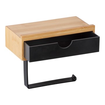 WENKO 24754100 - Θήκη για χαρτί υγείας BAMBUSA 18,5x14 cm καφέ/μαύρη