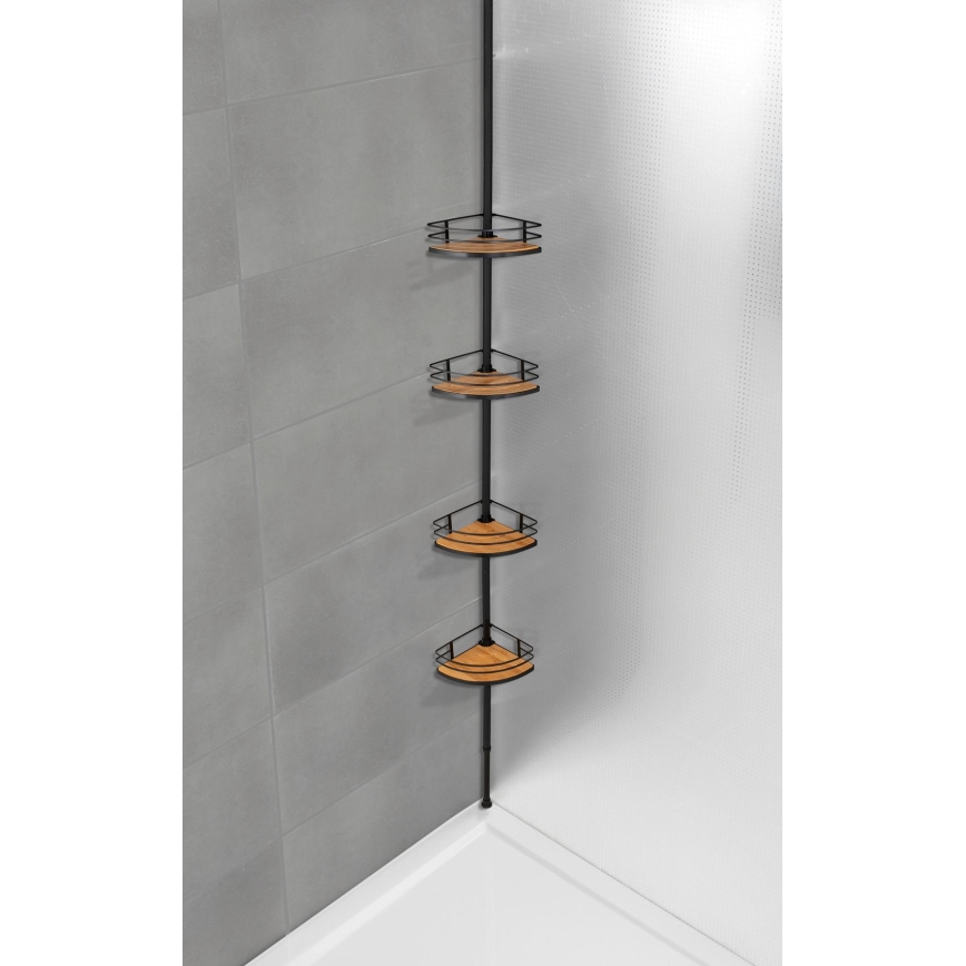 WENKO 24756100-Γωνιακό ράφι DOLCEDO 31x20 cm ανοξείδωτο ατσάλι/μαύρο/καφέ