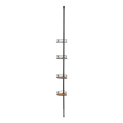 WENKO 24756100-Γωνιακό ράφι DOLCEDO 31x20 cm ανοξείδωτο ατσάλι/μαύρο/καφέ