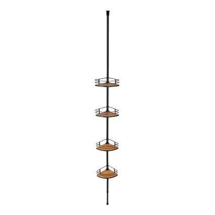 WENKO 24756100-Γωνιακό ράφι DOLCEDO 31x20 cm ανοξείδωτο ατσάλι/μαύρο/καφέ