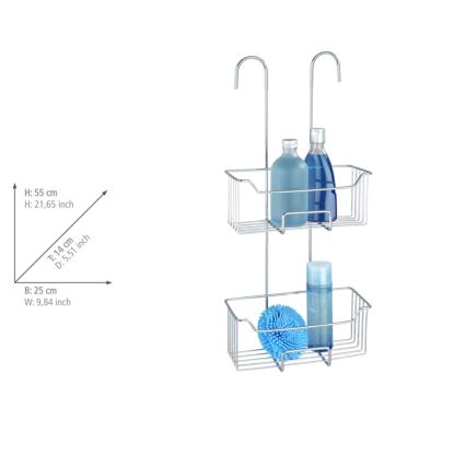 WENKO 24758100 - Ράφι ντους MILO 25x55 cm ασημί/διάφανο
