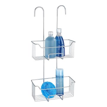 WENKO 24758100 - Ράφι ντους MILO 25x55 cm ασημί/διάφανο