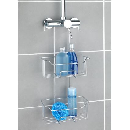 WENKO 24758100 - Ράφι ντους MILO 25x55 cm ασημί/διάφανο