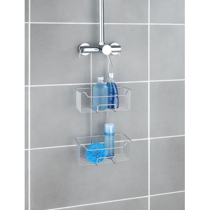 WENKO 24758100 - Ράφι ντους MILO 25x55 cm ασημί/διάφανο