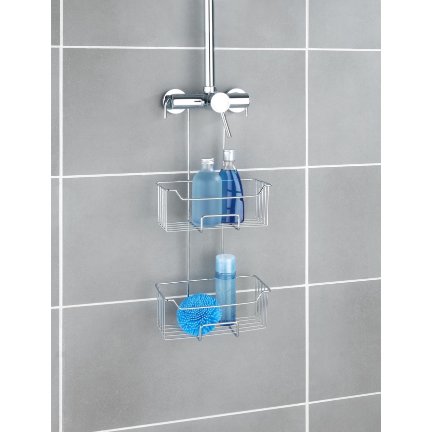 WENKO 24758100 - Ράφι ντους MILO 25x55 cm ασημί/διάφανο