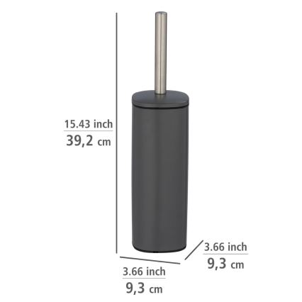 WENKO 24777100 - Σετ WC ALASSIO 9,3x39,2 cm ανοξείδωτο/γκρι