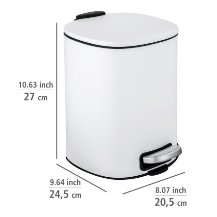 WENKO 24779100 - Κάδος ALASSIO 20,5 x 27 εκ. λευκός/μαύρος