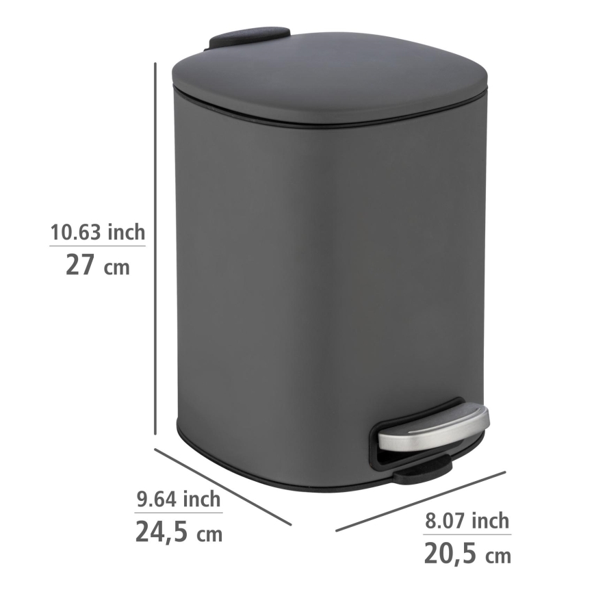 WENKO 24780100 - Καλάθι ALASSIO 20,5x27 cm γκρίζο/μαύρο