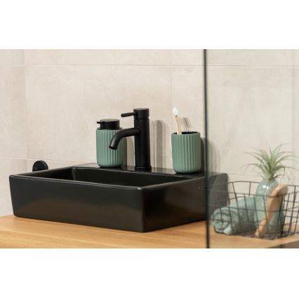 WENKO 24807100 - Δοχείο σαπουνιού BELLUNO 8x13,5 εκ. πράσινο/μαύρο