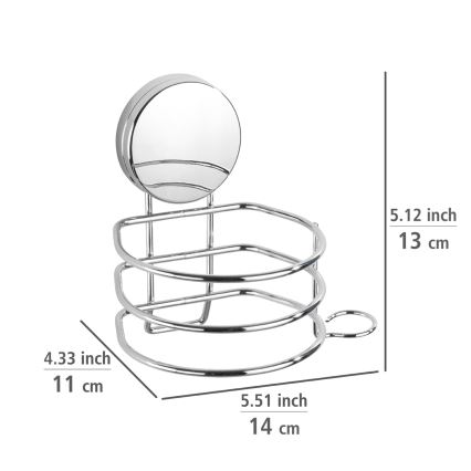 WENKO 24857100-Βάση για πιστολάκι STATIC-LOC + OSIMO 14x13 cm γυαλιστερό χρώμιο