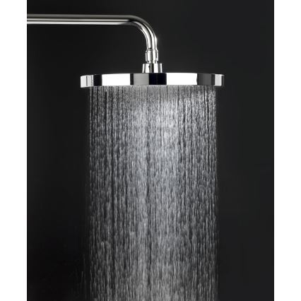WENKO 24910100 - Κεφαλή ντους SOFTWATER 26x26 cm γυαλιστερό χρώμιο/μαύρο