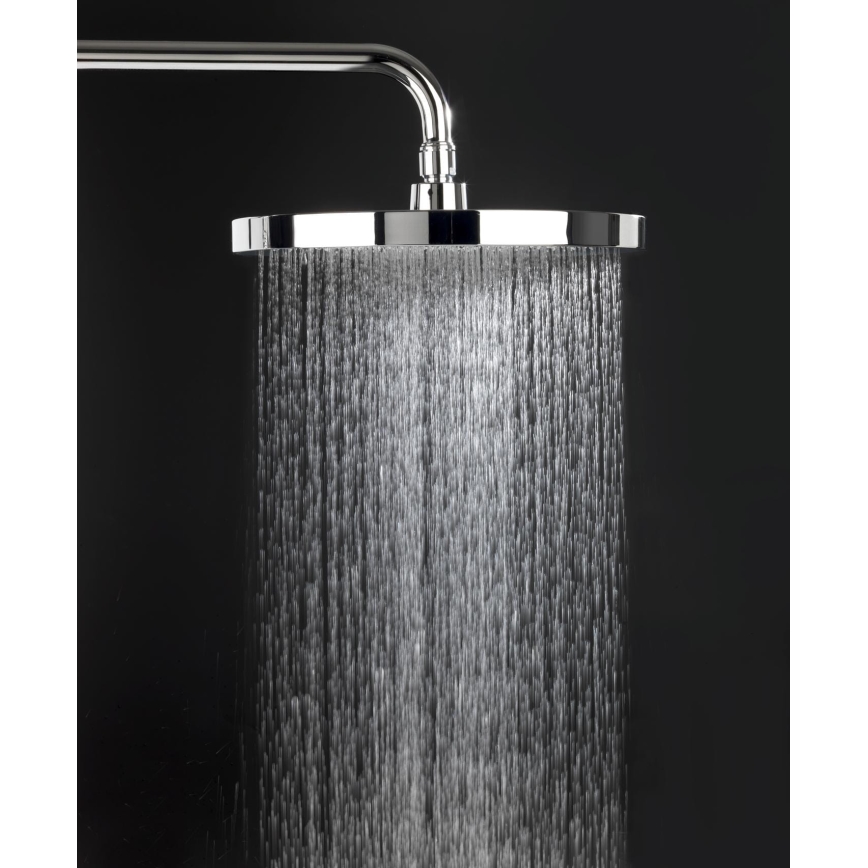 WENKO 24910100 - Κεφαλή ντους SOFTWATER 26x26 cm γυαλιστερό χρώμιο/μαύρο
