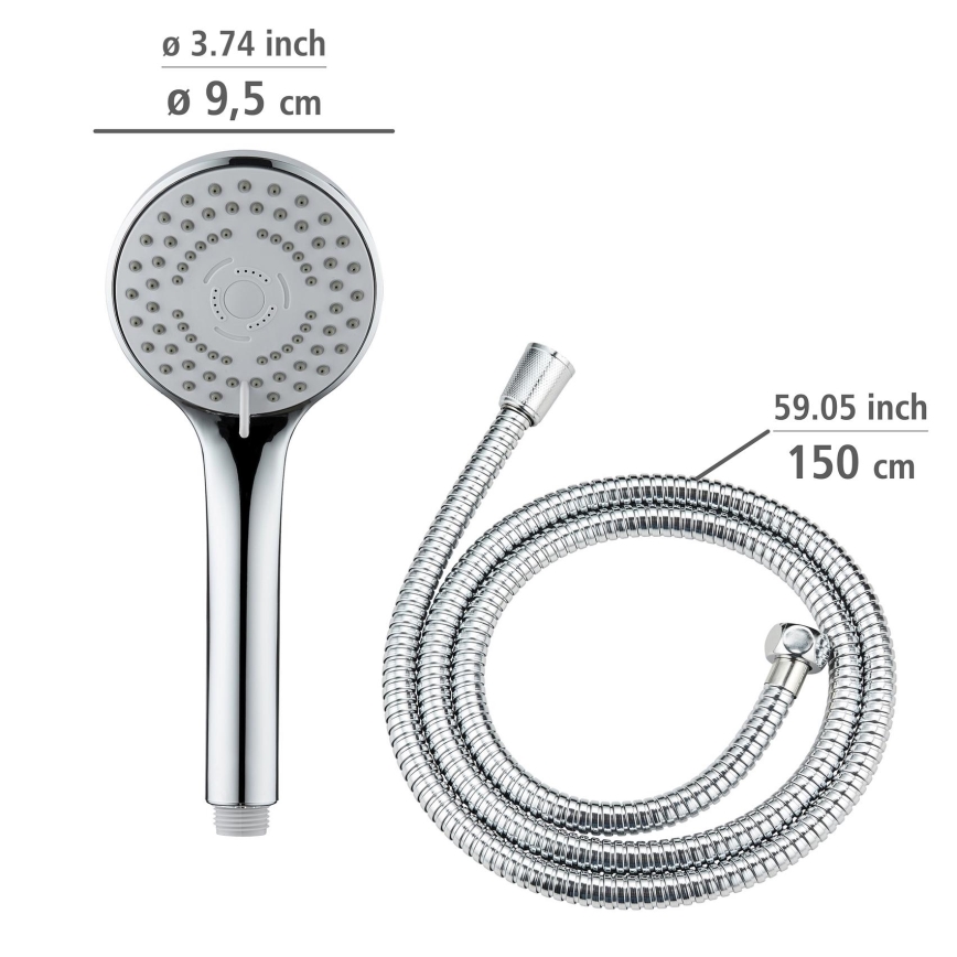 WENKO 24918100 - Κεφαλή ντους BASIC LINE 9,5 x 9,5 εκ. γυαλιστερό χρώμιο/ασημί
