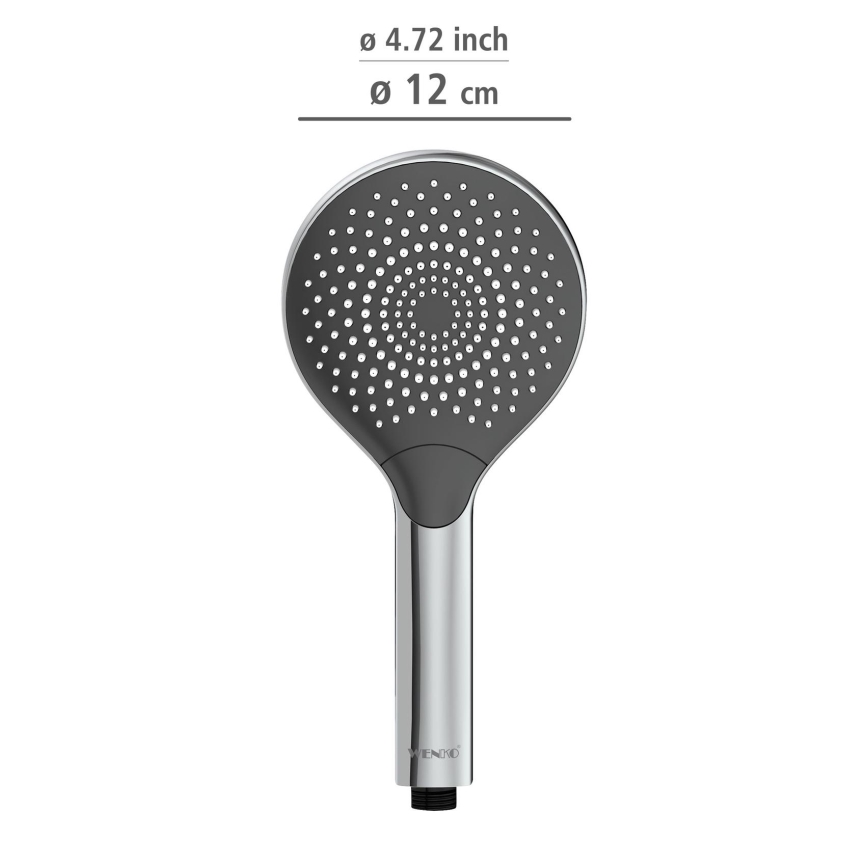 WENKO 24921100 - Κεφαλή ντους Σύστημα Εξοικονόμησης Νερού 12x12 cm γυαλιστερό χρώμιο/γκρι