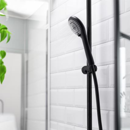 WENKO 24924100 - Κεφαλή ντους WATERSAVING SYSTEM 11x11 cm μαύρη