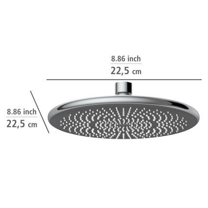 WENKO 24926100 - Κεφαλή ντους WATERSAVING SYSTEM 22,5x22,5 εκ., γυαλιστερό χρώμιο/γκρι