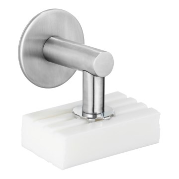 WENKO 24971100-Βάση σαπουνιού TURBO-LOC 4,5x7 cm ασημί