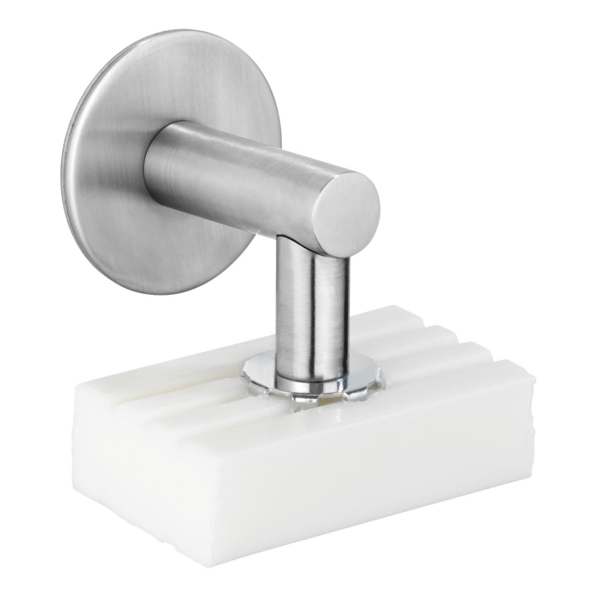 WENKO 24971100-Βάση σαπουνιού TURBO-LOC 4,5x7 cm ασημί