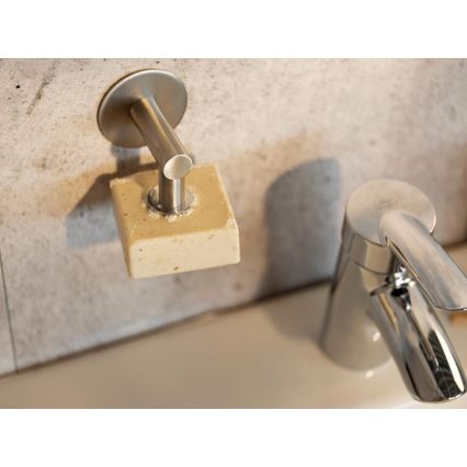WENKO 24971100-Βάση σαπουνιού TURBO-LOC 4,5x7 cm ασημί