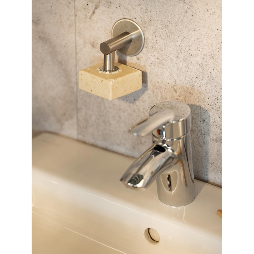WENKO 24971100-Βάση σαπουνιού TURBO-LOC 4,5x7 cm ασημί