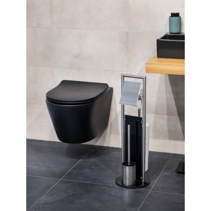 WENKO 24981800 - Σετ WC RAVINA 20x70 cm ανοξείδωτο/ασημί