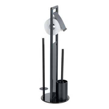 WENKO 24982800 - Σετ WC RAVINA 20x70 cm ανοξείδωτο/μαύρο