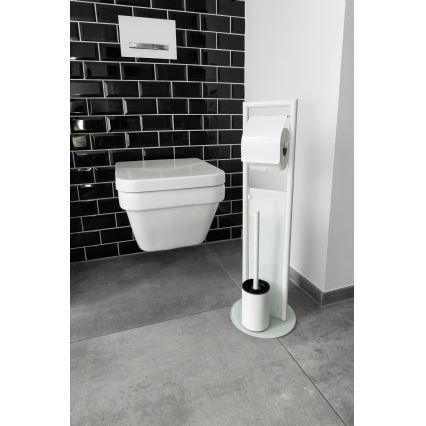 WENKO 24983800 - Σετ WC RAVINA 20x70 cm ανοξείδωτο/λευκό