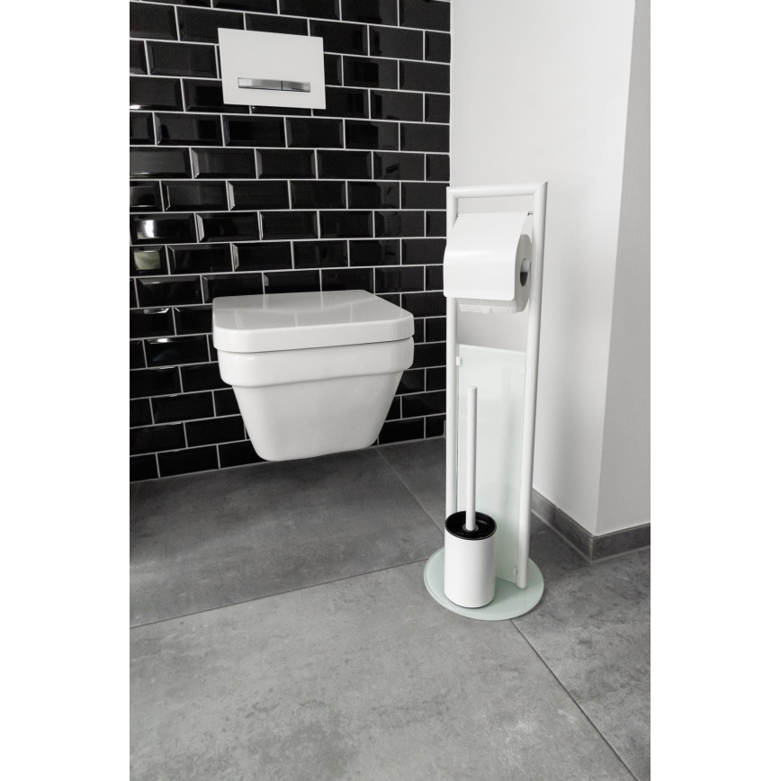 WENKO 24983800 - Σετ WC RAVINA 20x70 cm ανοξείδωτο/λευκό